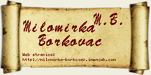 Milomirka Borkovac vizit kartica